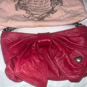 Red lambskin Juicy Couture BOW Purse